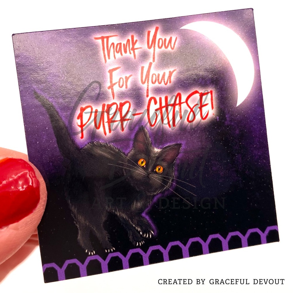 Thank You For Your Purr-chase! 2" 48ct Stickers - Picture 4 of 5